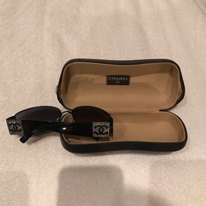 Used black Chanel Sunglasses and case.